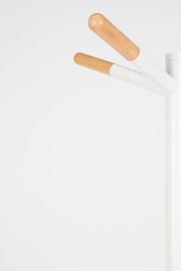 Wooden Tip Coat Rack White 1