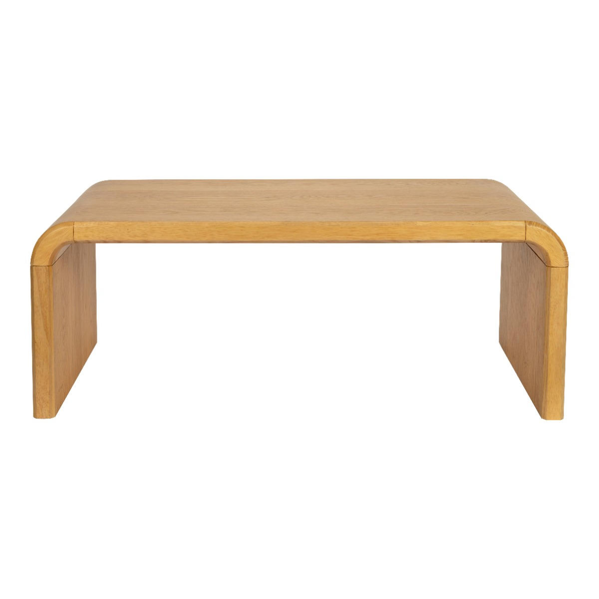 Full surface close-up of a wood tabletop with pronounced horizontal wood grain pattern.