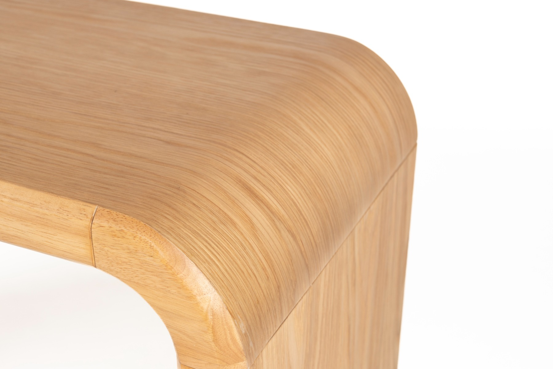 Close-up of wood grain on bench surface