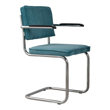 Ridge Rib Armchair Blue 1