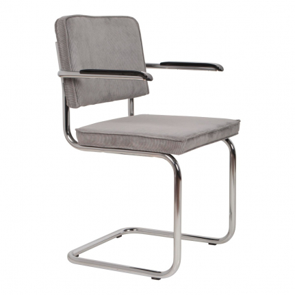 Ridge Rib Armchair Light Grey 1