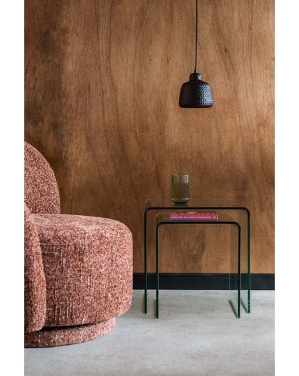 Vetro side table set of 2 Front Side