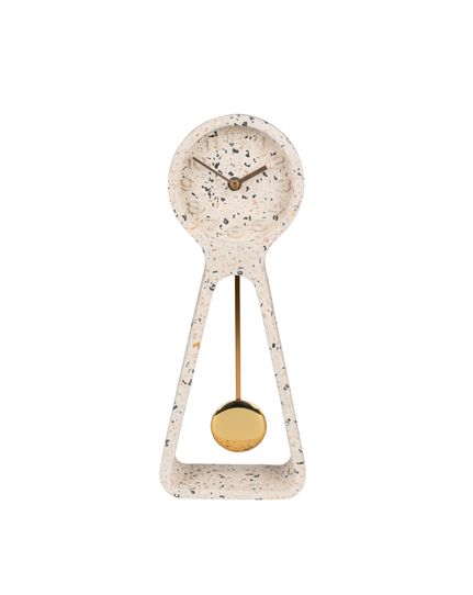 Pendulum time terrazzo clock Front Side