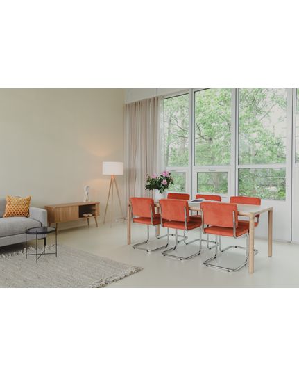 Ridge Rib Chair chromed Front Side