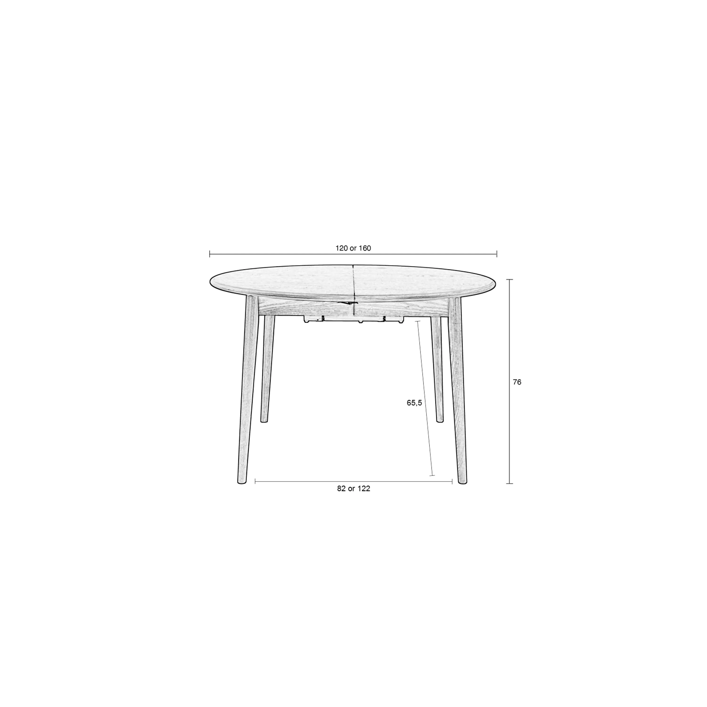 Twist Eettafel Rond 120/160 cm Eiken | Zuiver