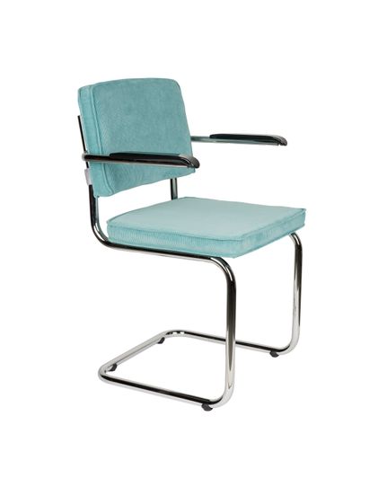 Ridge Rib Armchair chromed Front Side