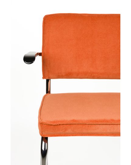 Ridge Rib Armchair chromed Front Side