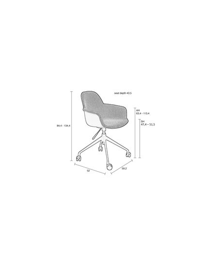 Albert Kuip office chair  Dimensional Drawings