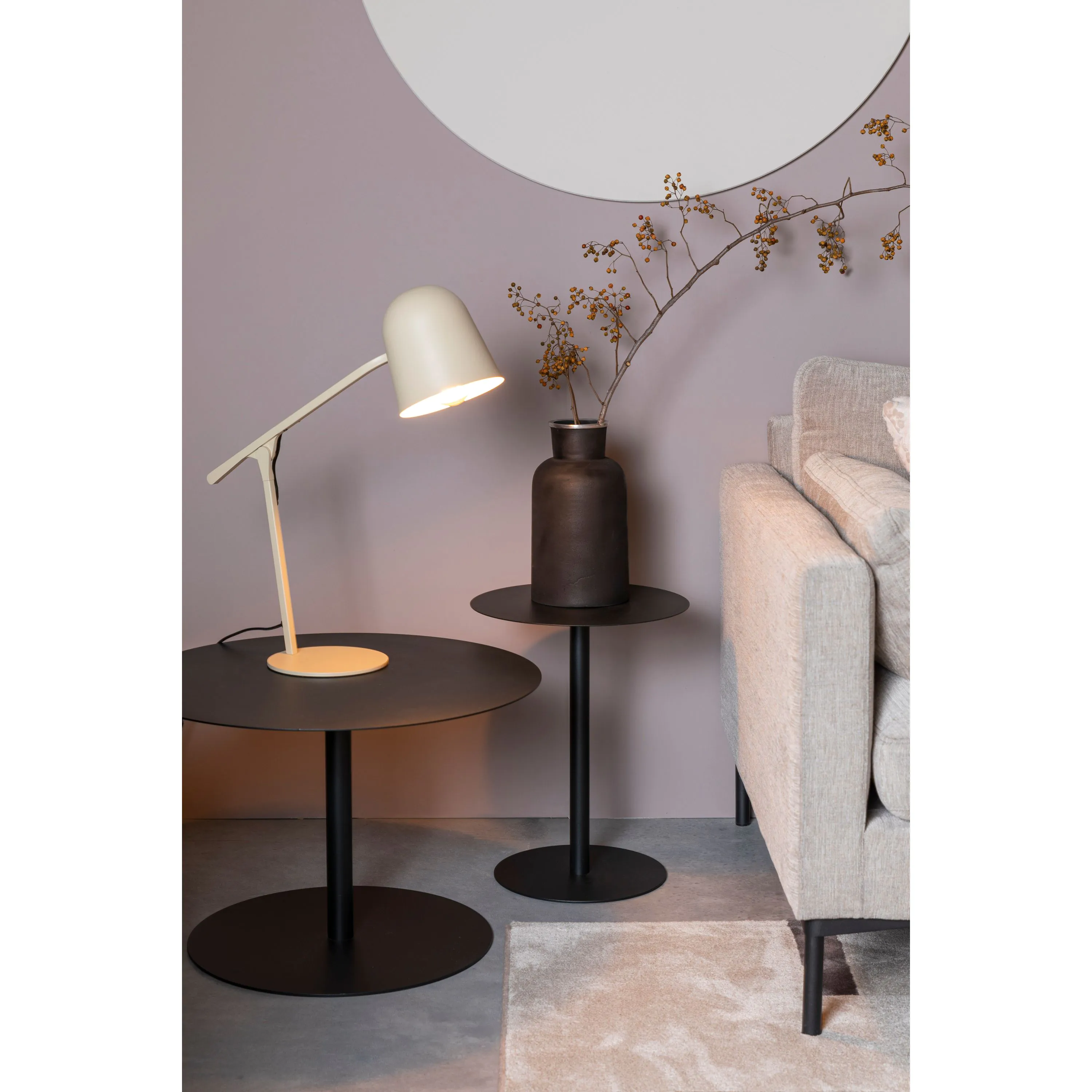Snow Side Table Round M Black | Zuiver