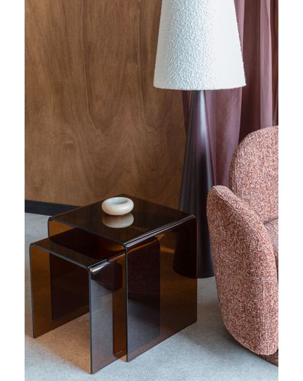 Vetro side table set of 2 Front Side