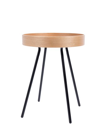 Oak Tray side table Front Side