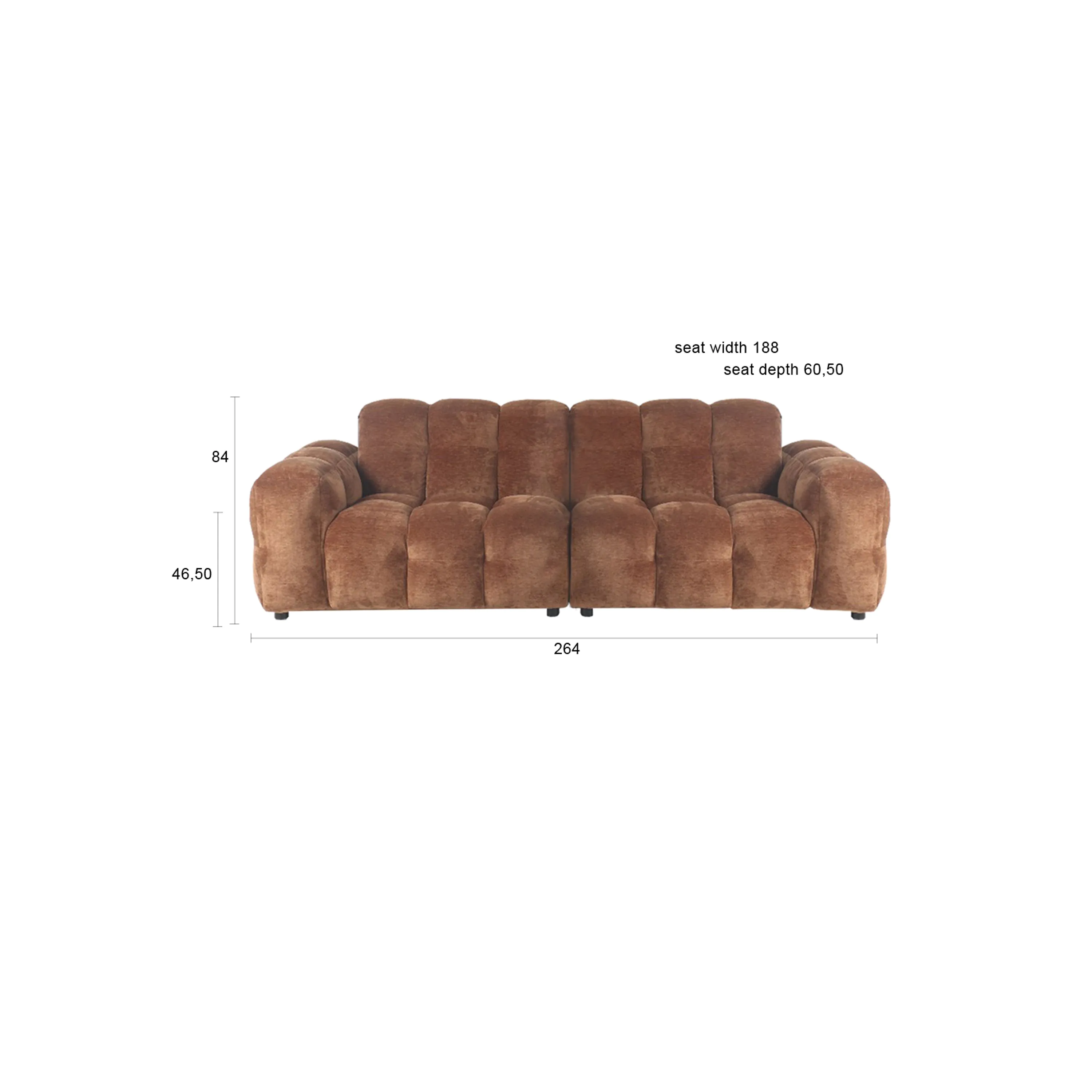 Sofa Hackman 3-Seater Velours Cognac | Zuiver