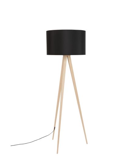 Tripod Wood floor lamp Front Side