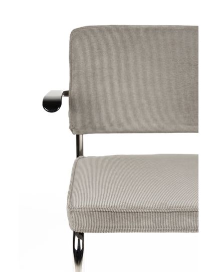 Ridge Rib Armchair chromed Front Side