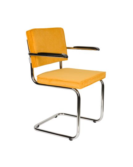 Ridge Rib Armchair chromed Front Side